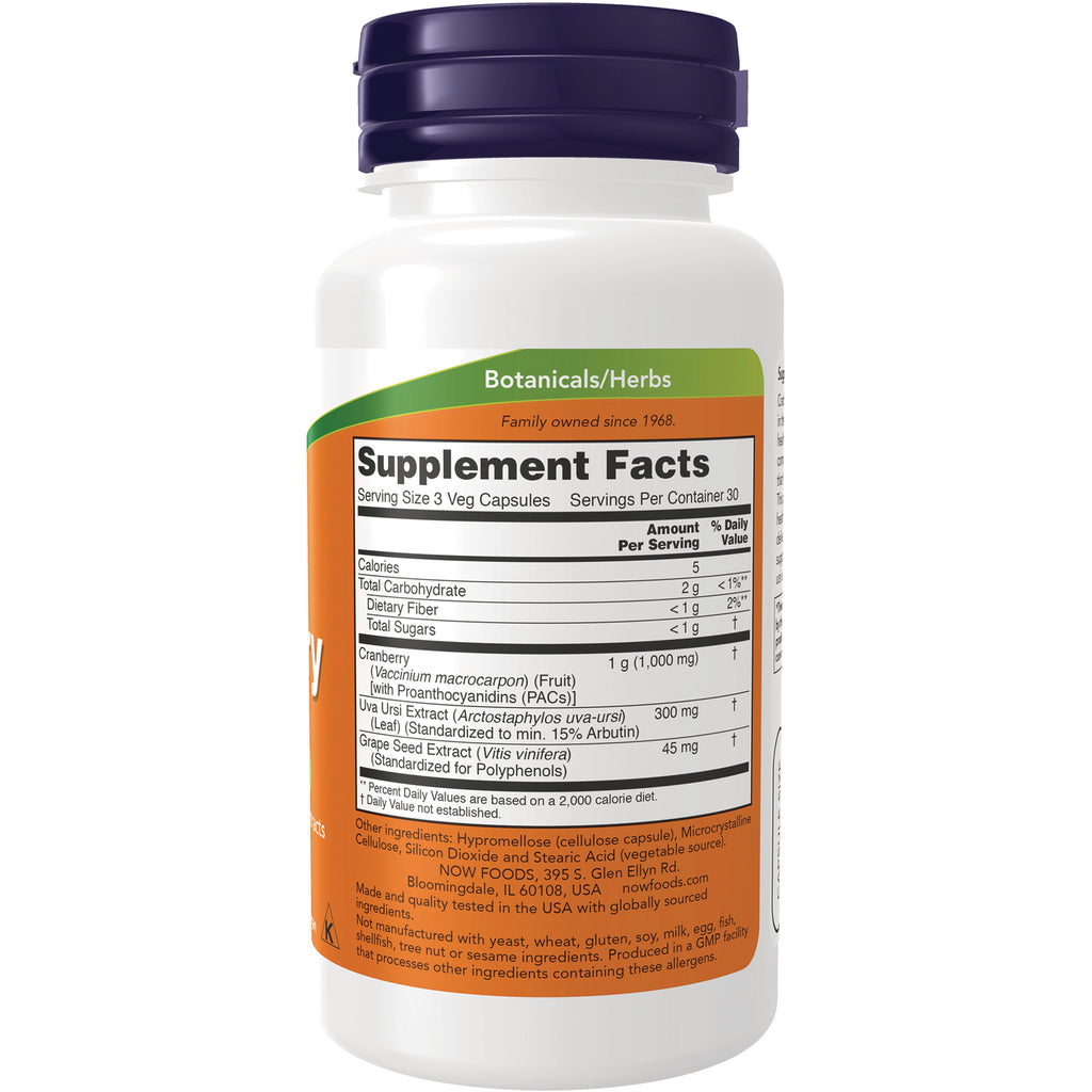 NWF469 | Back label showing Supplement Facts panel and ingredients on white botanical herb bottle - Thumbnail