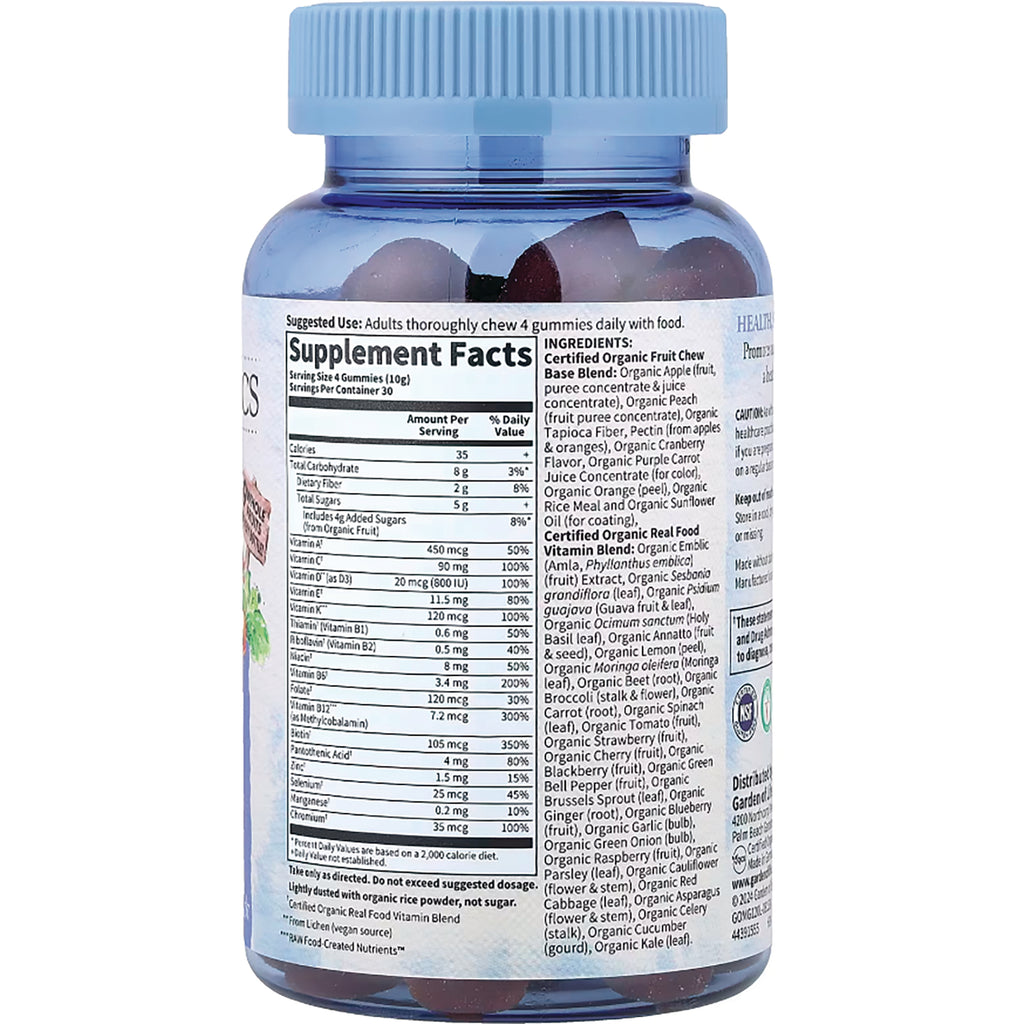 GLF236 | back of clear blue supplement bottle showing Supplement Facts panel and ingredients label - Thumbnail