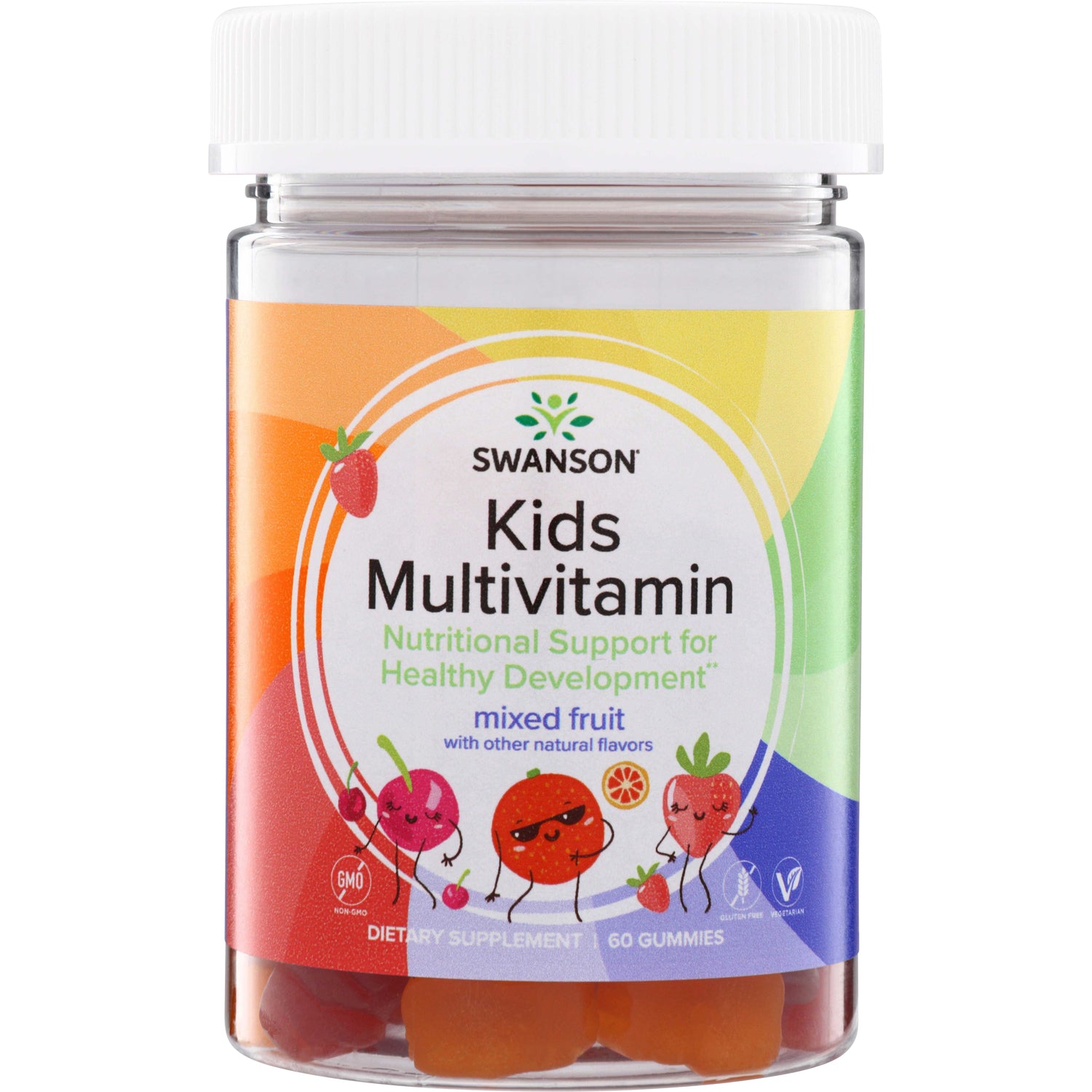SW1867 | Swanson Kids Multivitamin gummies, mixed fruit, 60 gummies bottle