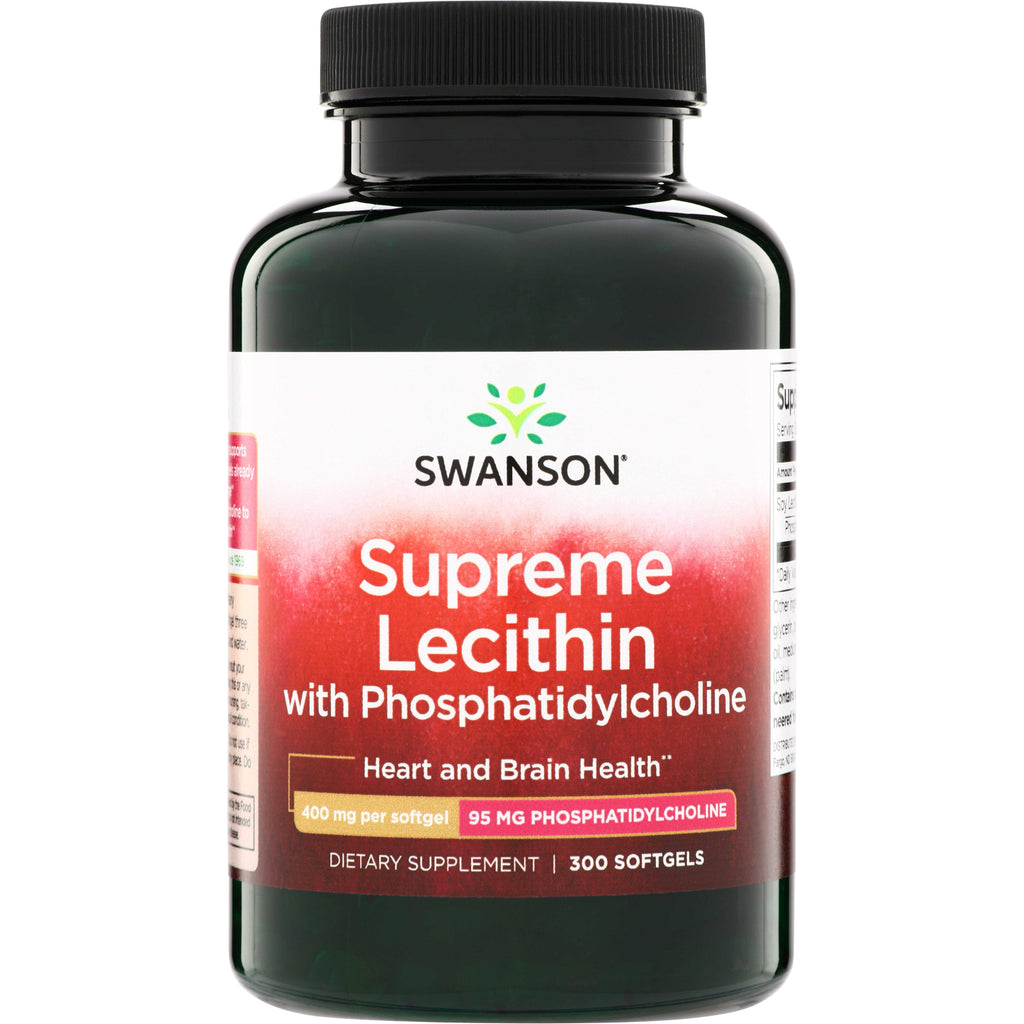 SW1703 | Swanson Supreme Lecithin with Phosphatidylcholine, Heart and Brain Health, 300 softgels - Thumbnail