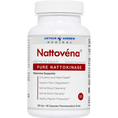 AAM013 | White bottle labeled Nattovna Pure Nattokinase dietary supplement, 90 capsules
