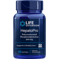 LE199 | Life Extension HepatoPro 900 mg bottle front label, 60 softgels, supports a healthy liver, Non GMO