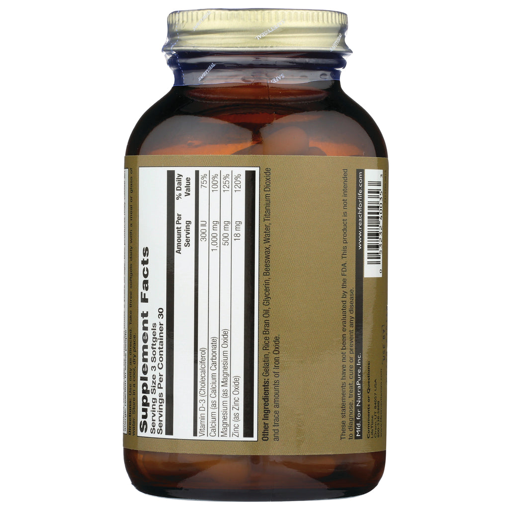 LFT007 | brown glass supplement bottle back with supplement facts panel, ingredients and barcode - Thumbnail