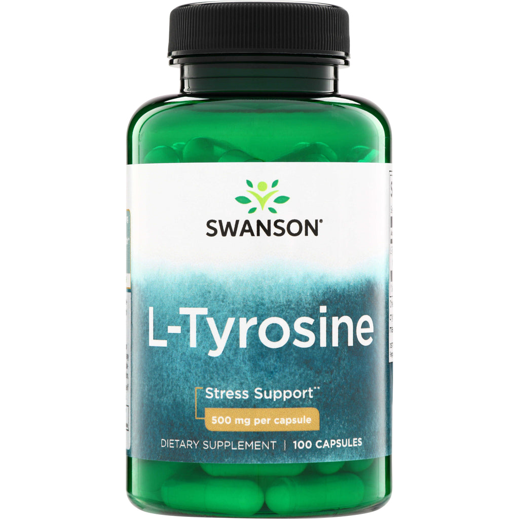 SW855 | Swanson L-Tyrosine capsules, Stress Support, 500 mg per capsule, 100 capsules - Thumbnail