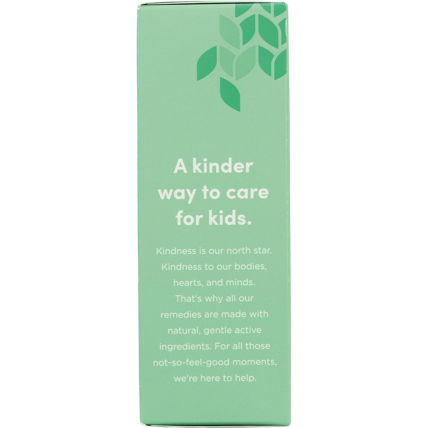 HY067 | green box back panel reading A kinder way to care for kids and brand message about natural, gentle ingredients