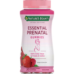 NBY109 | Nature's Bounty Essential Prenatal Gummies bottle, mixed berry flavor, 50 gummies