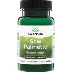 SWH221 | Swanson Saw Palmetto Prostate Health Maximum Strength, 60 Softgels bottle