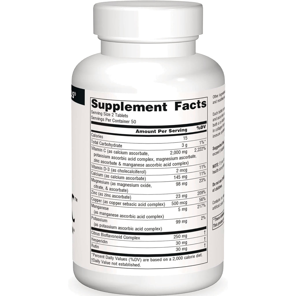 SN782 | Back label supplement facts panel on white vitamin bottle - Thumbnail