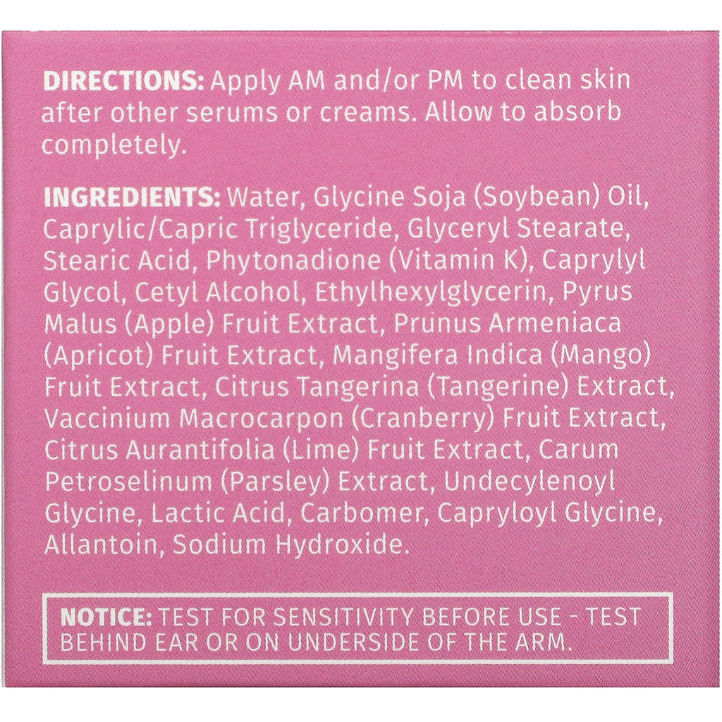 RV054 | Back of pink product box showing directions, ingredients list and notice to test for sensitivity behind ear or underside of arm - Thumbnail
