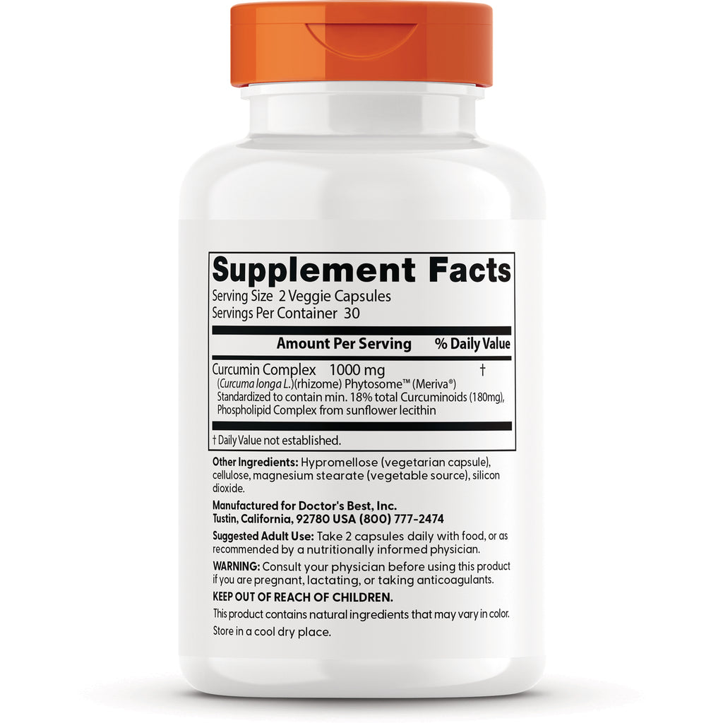 DB121 | Back of white supplement bottle with orange cap showing Supplement Facts panel, ingredients, suggested use and warning text - Thumbnail