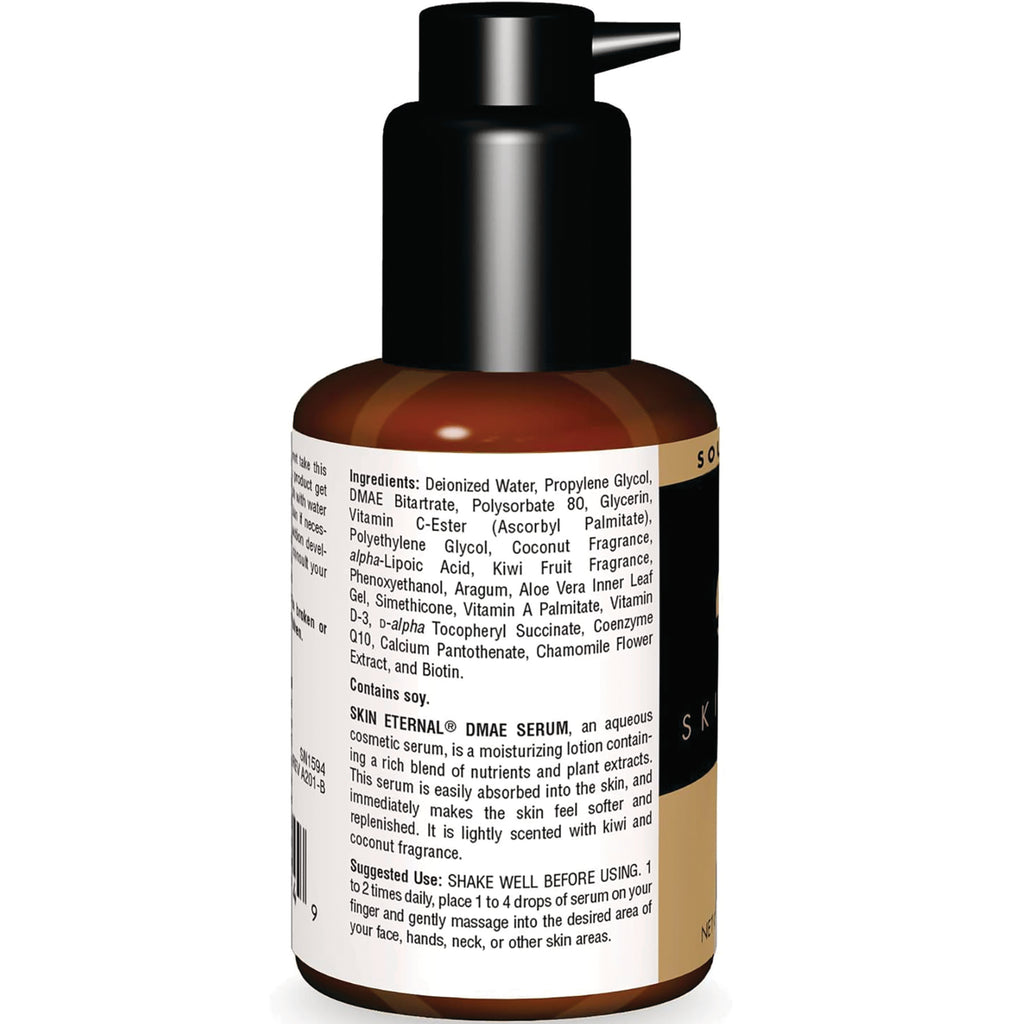 SN401 | Back label of Skin Eternal DMAE Serum showing ingredients and suggested use - Thumbnail