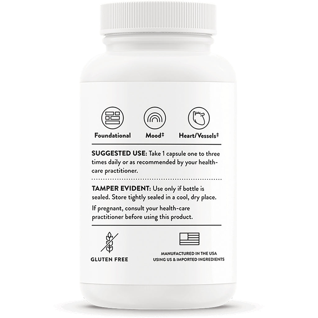 TRN002 | Back of supplement bottle with Suggested Use, Tamper Evident, Gluten Free, Manufactured in USA text - Thumbnail