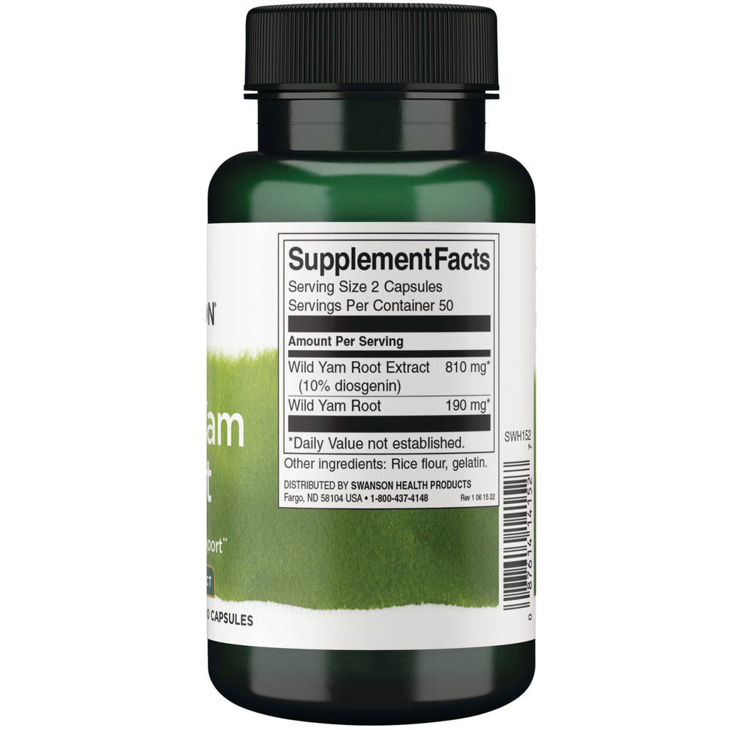 SWH152 | Back label with supplement facts and serving information - Thumbnail