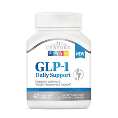 CNT295 | 21st Century GLP-1 Daily Support bottle front, 60 vegetarian capsules, dietary supplement, gluten free non-GMO