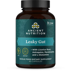 ATN078 | Ancient Nutrition Leaky Gut supplement bottle labeled whole food dietary supplement 60 capsules