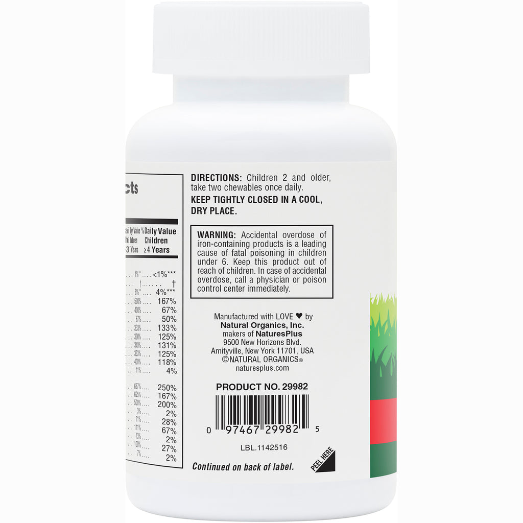 NTP004 | back label of white supplement bottle showing directions, warning box and barcode PRODUCT NO. 29982 - Thumbnail