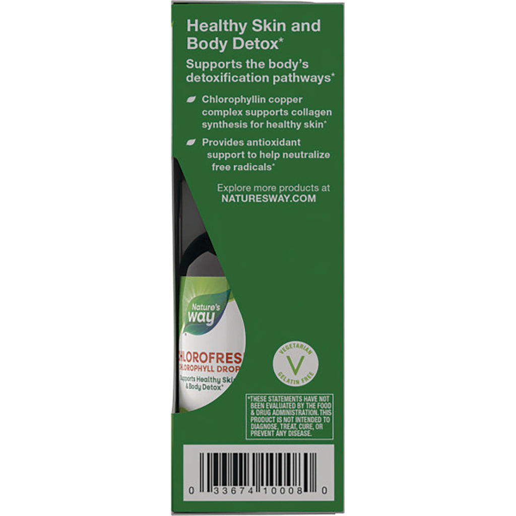 NW866 | Back of green product box showing Healthy Skin and Body Detox benefits, barcode, and vegetarian V logo - Thumbnail