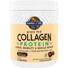 GLF311 | Garden of Life Grass Fed Collagen Protein, Fair Trade Chocolate, 14 servings