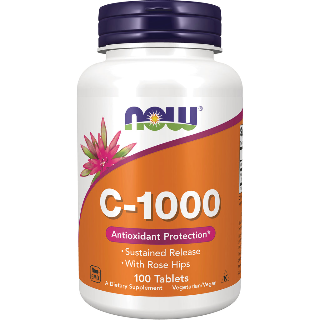 NWF1120 | NOW C-1000 vitamin C sustained release tablets, 100 count, with rose hips - Thumbnail