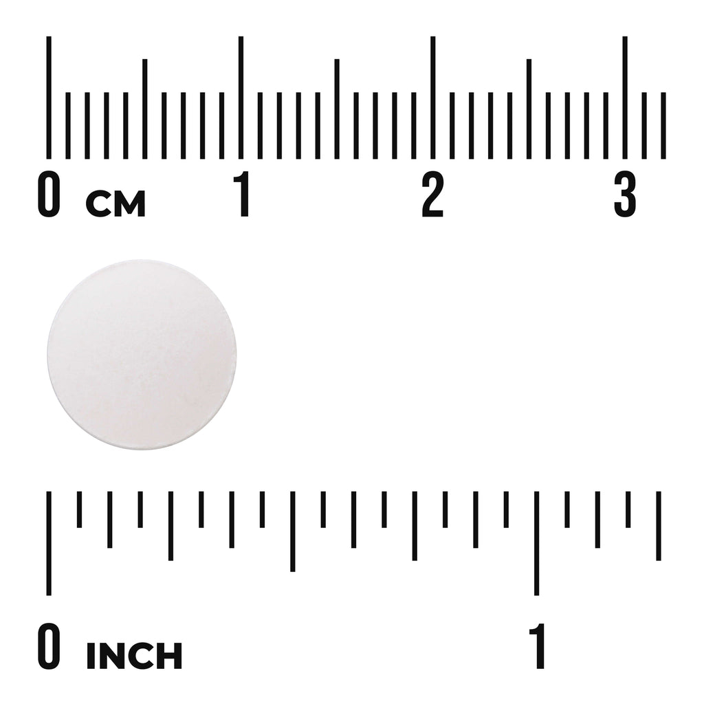 SW203 | White round tablet shown with rulers in centimeters and inches - Thumbnail