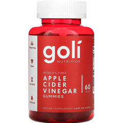 GOL002 | Red Goli Nutrition bottle labeled APPLE CIDER VINEGAR GUMMIES 60 pieces