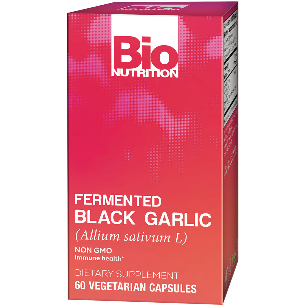BNN063 | Bio Nutrition fermented black garlic dietary supplement box, 60 vegetarian capsules, pink gradient packaging - Thumbnail