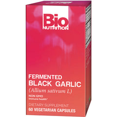 BNN063 | Bio Nutrition fermented black garlic dietary supplement box, 60 vegetarian capsules, pink gradient packaging