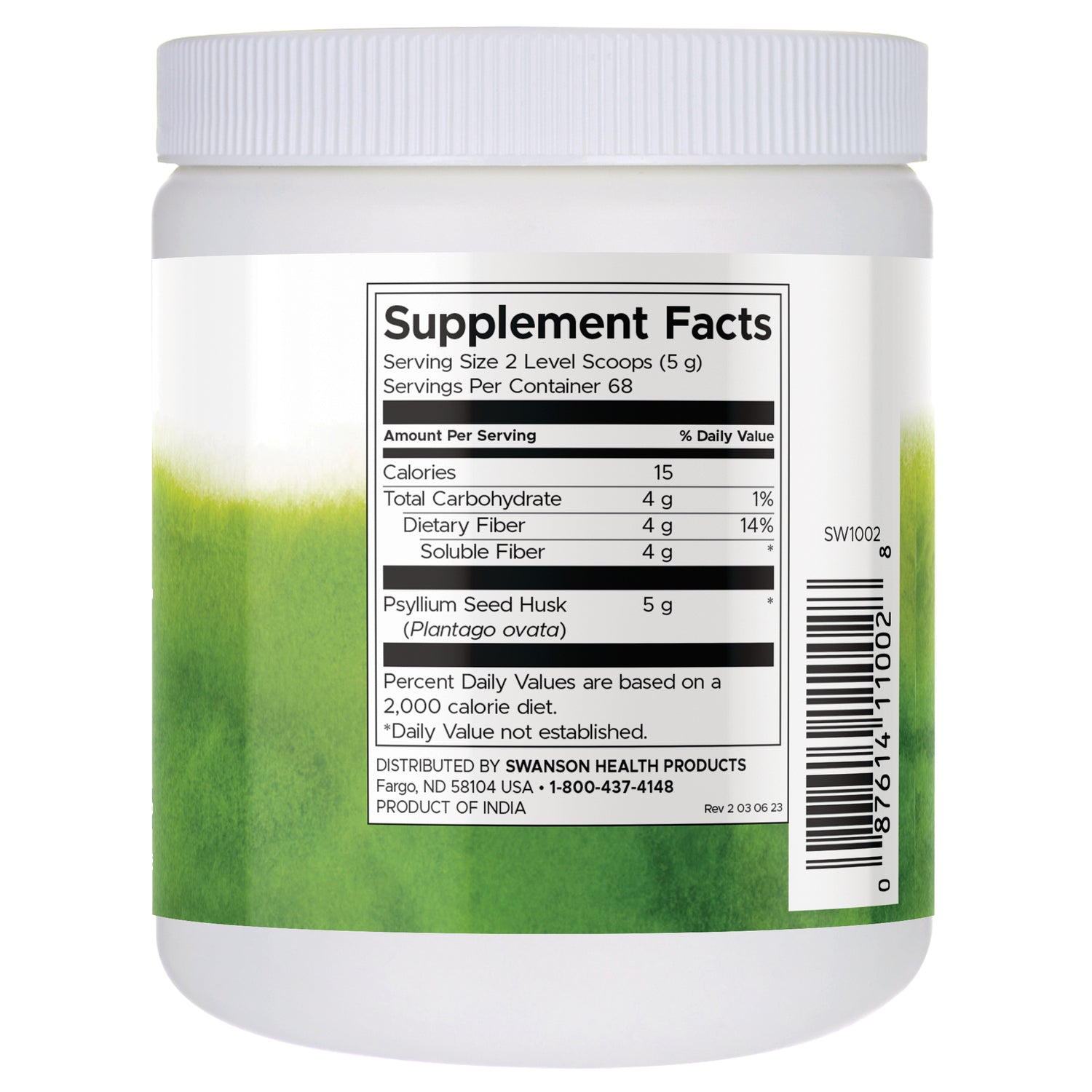 SW1002 | Back label with Supplement Facts