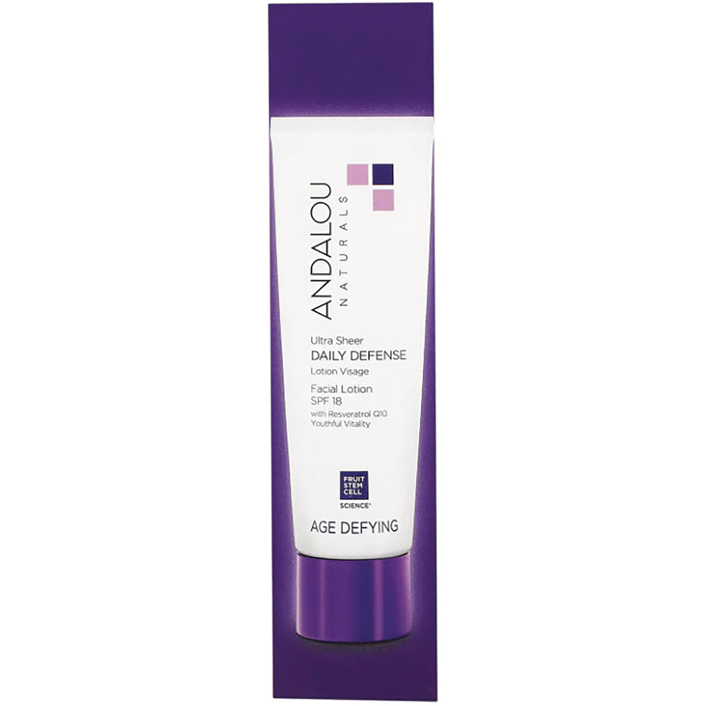ADN021 | Andalou Naturals Ultra Sheer Daily Defense facial lotion SPF 18 tube, Age Defying - Thumbnail