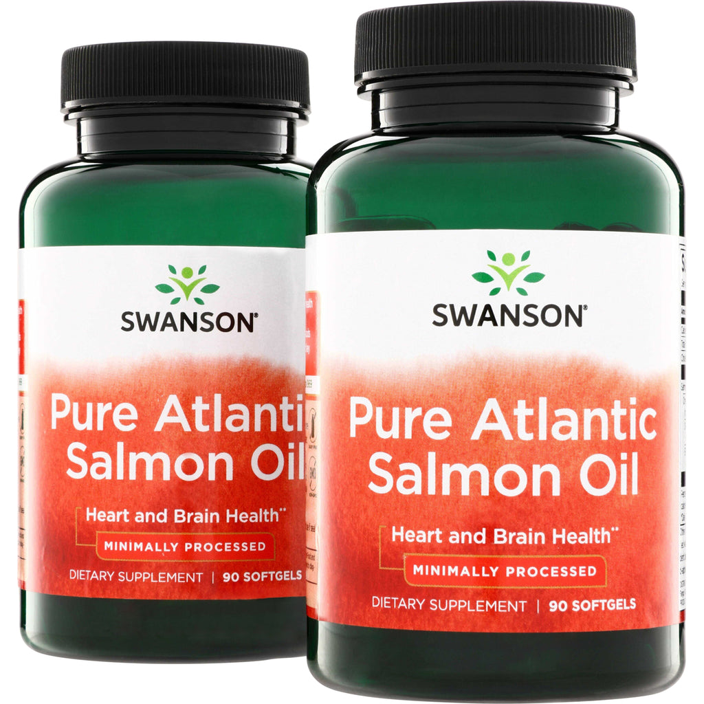 SWE087 | Swanson Pure Atlantic Salmon Oil supplement, 90 softgels, minimally processed, Heart and Brain Health - Thumbnail