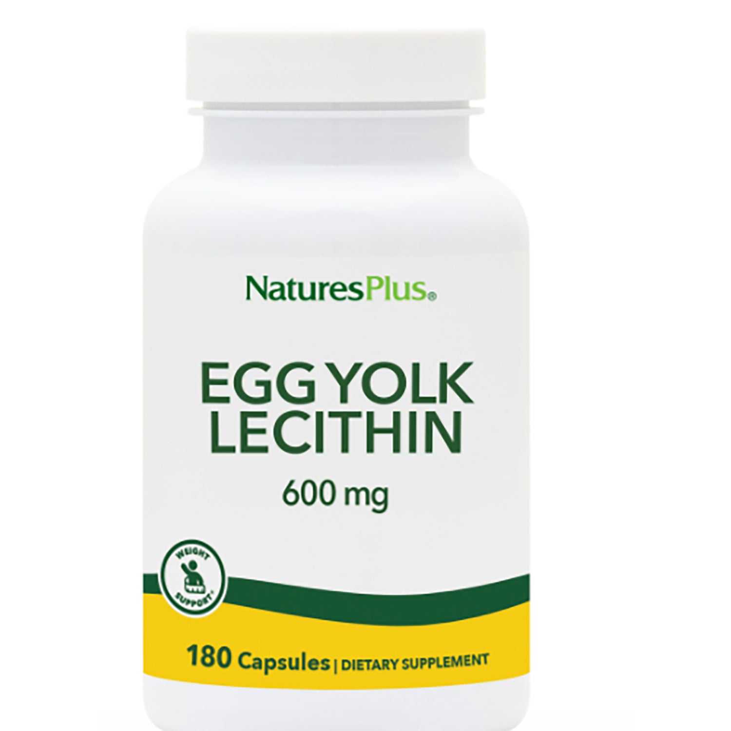 NTP015 | NaturesPlus Egg Yolk Lecithin 600 mg bottle front, 180 capsules dietary supplement