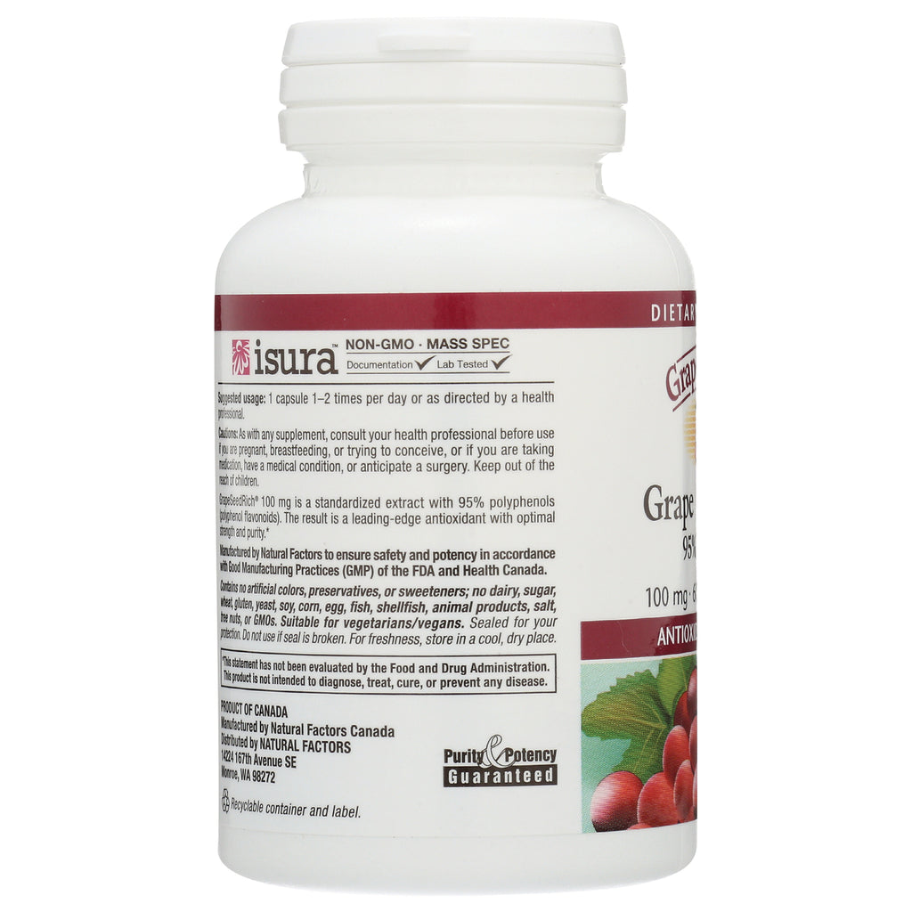 NFC124 | back label with supplement facts, usage directions, warnings and Purity & Potency Guaranteed logo - Thumbnail