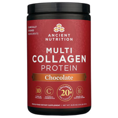 ATN026 | Ancient Nutrition Multi Collagen Protein Chocolate tub front label