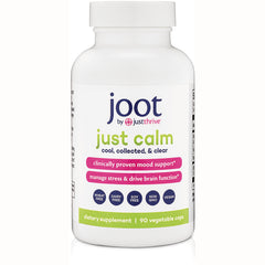 JTR014 | white bottle labeled joot by justthrive just calm dietary supplement, clinically proven mood support, 90 vegetable caps