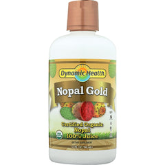 DYH027 | Dynamic Health Nopal Gold bottle, certified organic nopal 100% juice 32 fl oz