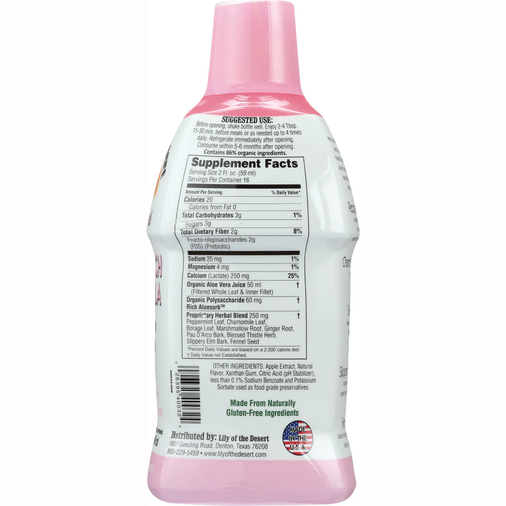 LIL006 | Back of pink bottle showing Supplement Facts nutrition label and barcode - Thumbnail