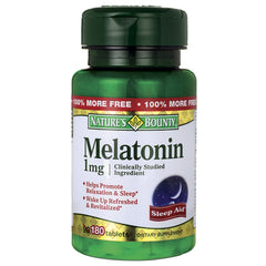 NBY027 | Nature's Bounty Melatonin 1 mg bottle labeled 180 tablets sleep aid