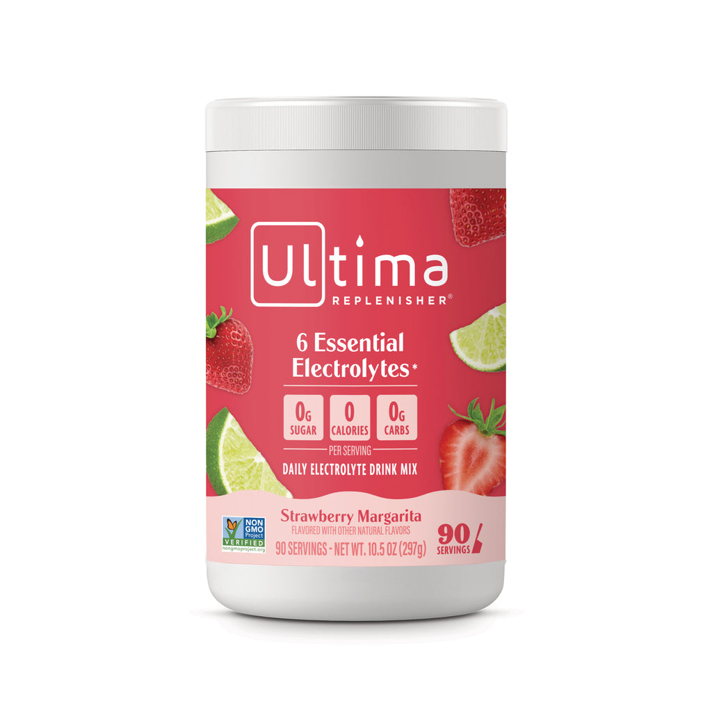 UHP034 | Ultima Replenisher Strawberry Margarita electrolyte mix, 6 electrolytes, 0g sugar, 0 calories, 90 servings - Thumbnail