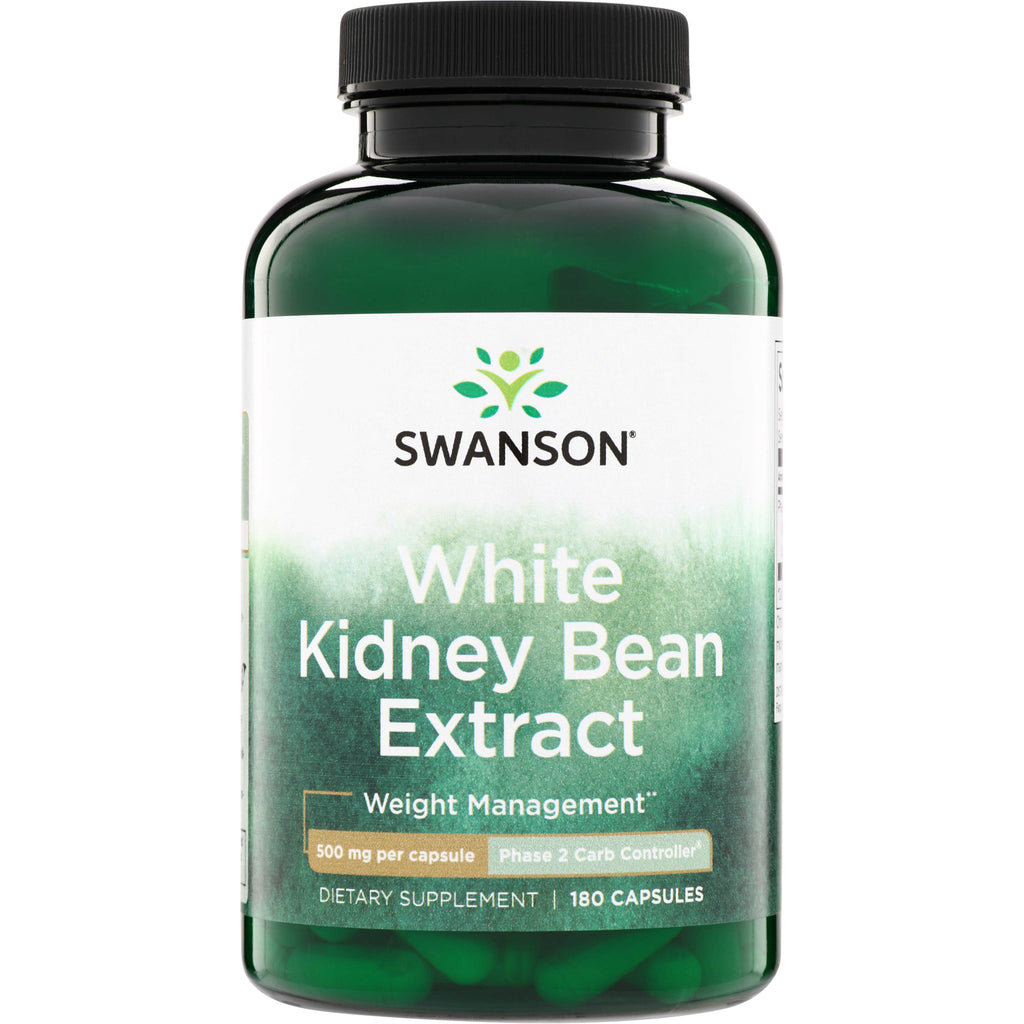 SWD065 | Swanson White Kidney Bean Extract, Weight Management, 500 mg per capsule, 180 capsules, Phase 2 Carb Controller - Thumbnail