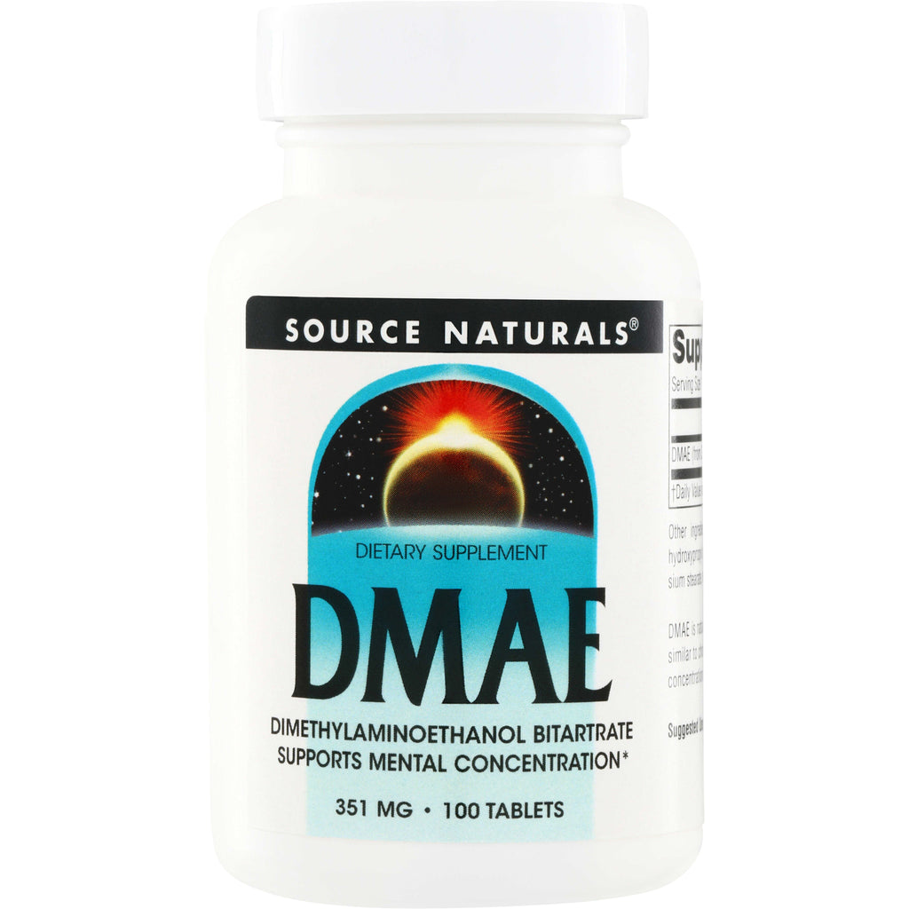 SN380 | Source Naturals DMAE dietary supplement, 351 mg, 100 tablets - Thumbnail