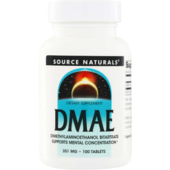 SN380 | Source Naturals DMAE dietary supplement, 351 mg, 100 tablets