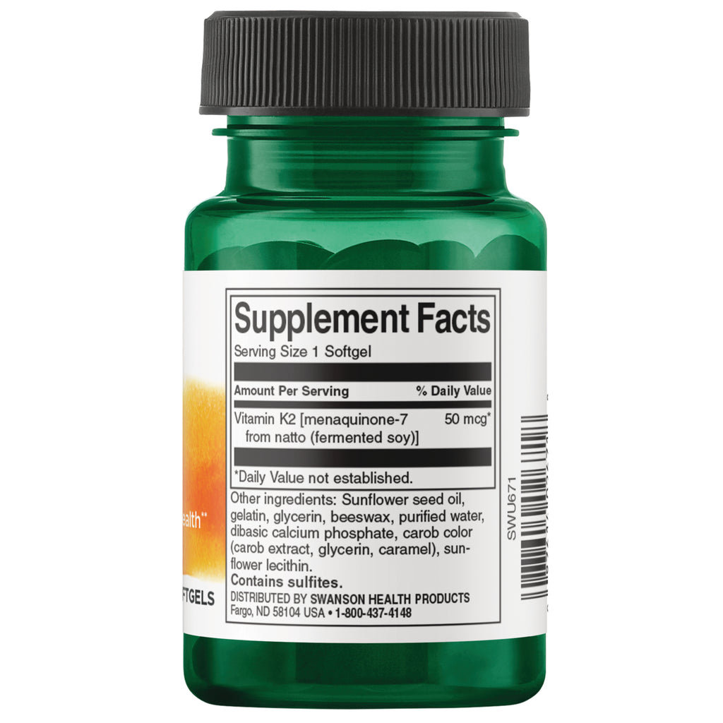 SWU671 |  Back label with suppplement facts and serving information - Thumbnail