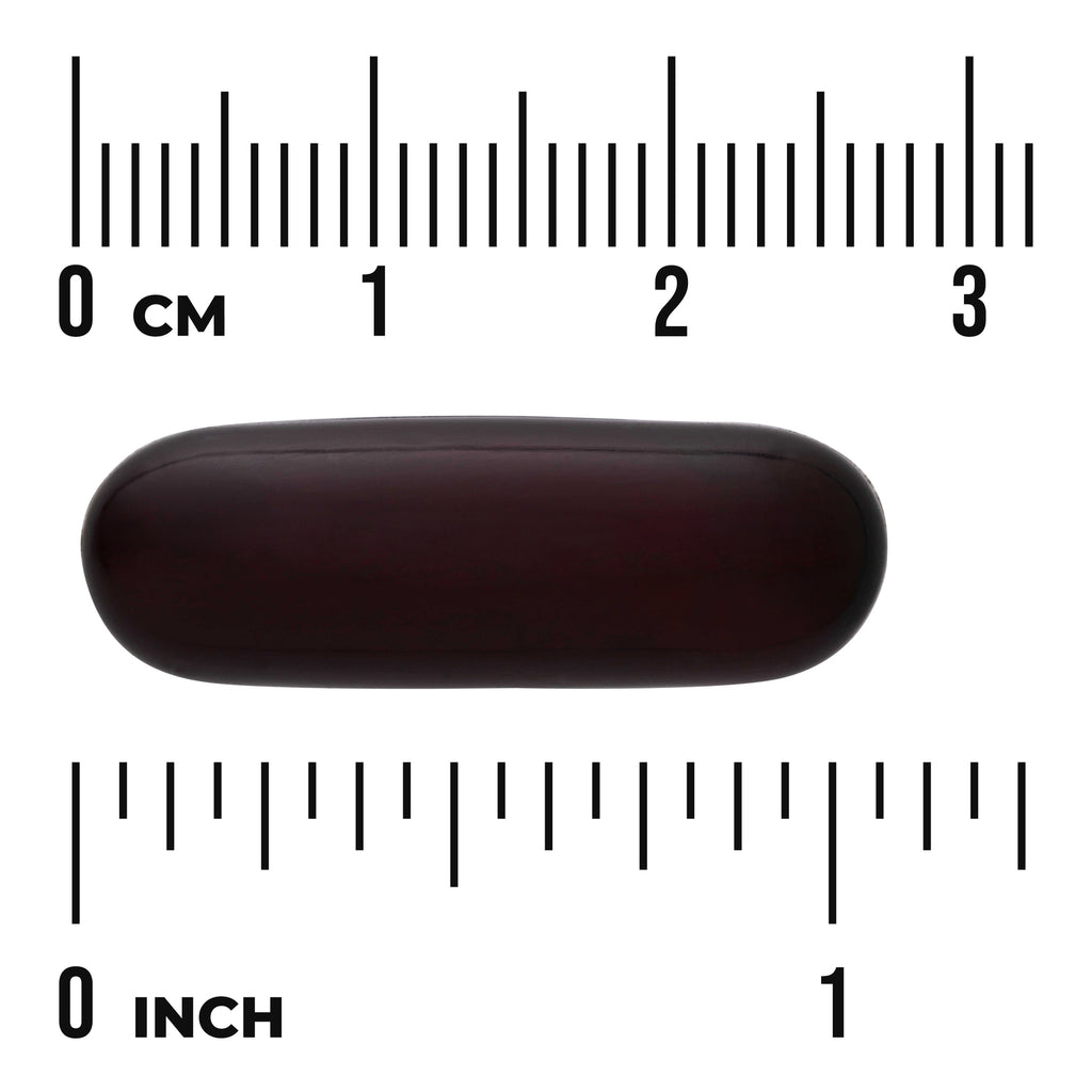 SWU1108 | Dark oval softgel with ruler scale in centimeters and inches - Thumbnail