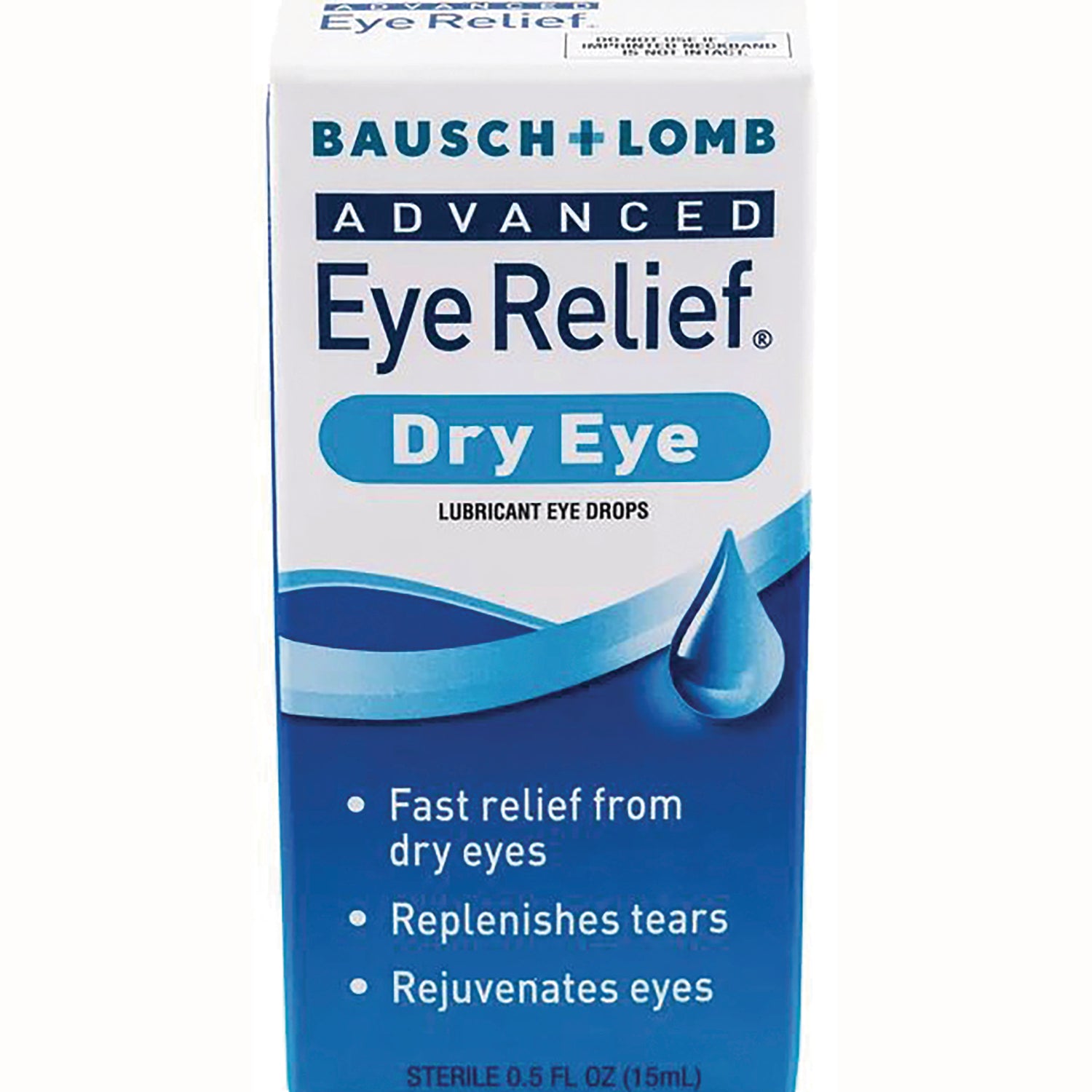 BNL002 | Bausch + Lomb Advanced Eye Relief Dry Eye lubricant eye drops front panel with product name and benefit bullet points