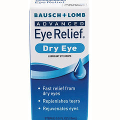 BNL002 | Bausch + Lomb Advanced Eye Relief Dry Eye lubricant eye drops front panel with product name and benefit bullet points