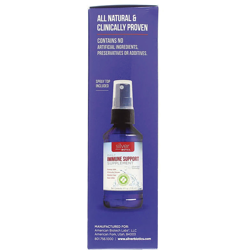 ABL002 | Back panel: All Natural & Clinically Proven Silver Biotics Daily Immune Support spray - Thumbnail
