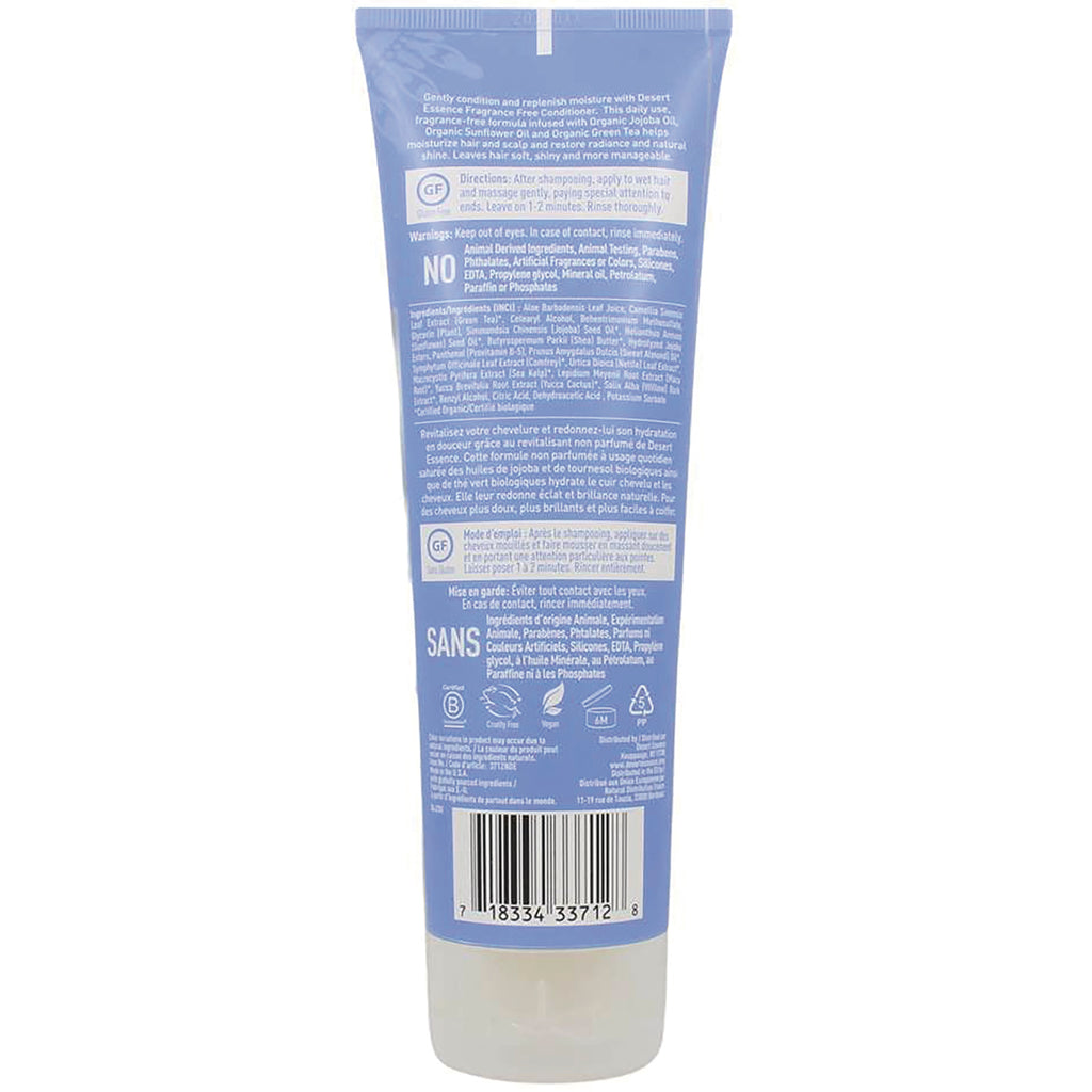 DST018 | Back of blue conditioner tube showing ingredients, warnings, directions and barcode - Thumbnail