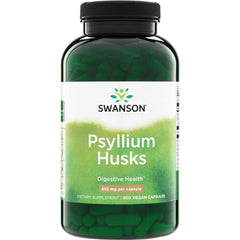 SW1077 | Swanson Psyllium Husks, 610 mg per capsule, 300 vegan capsules bottle front