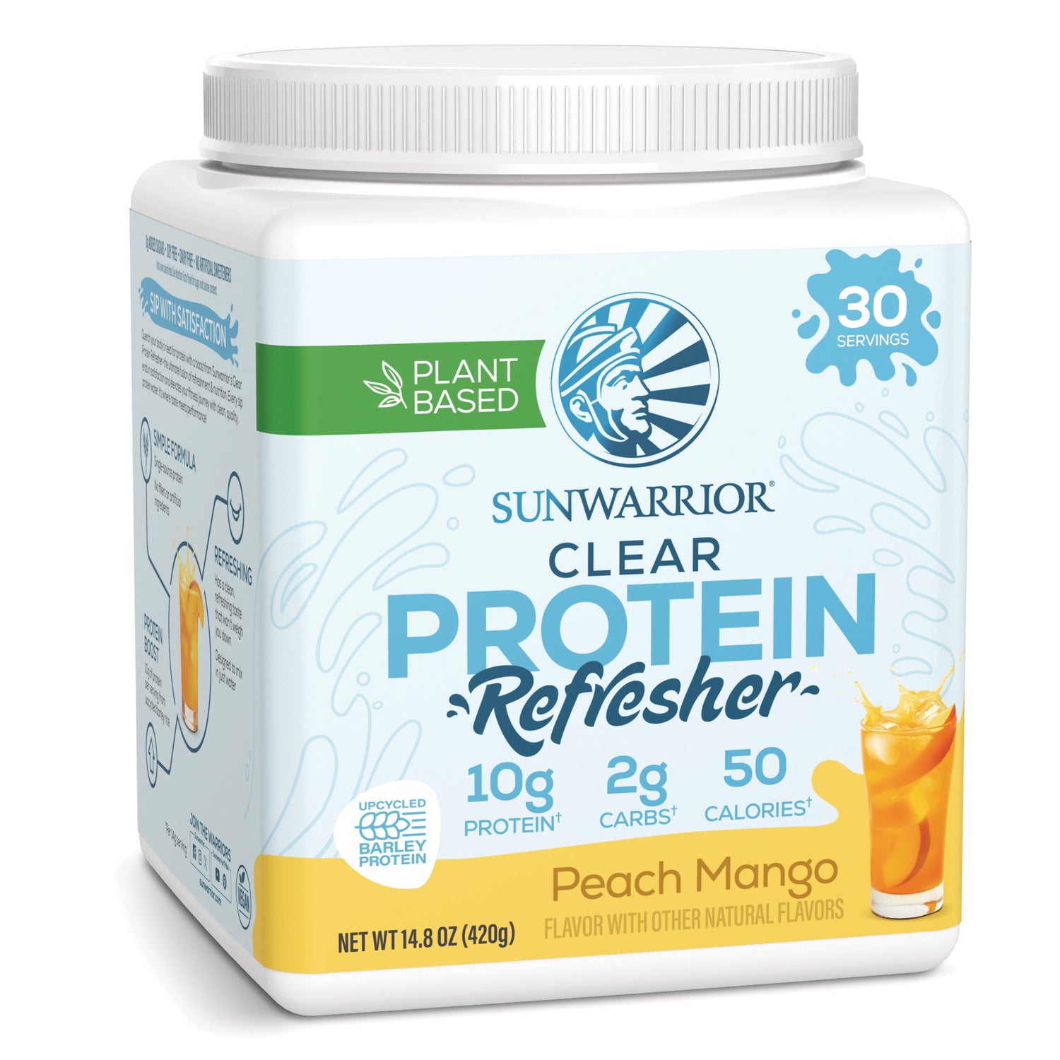 SNW058 | Sunwarrior Clear Protein Refresher Peach Mango, plant-based, 10g protein, 2g carbs, 50 calories