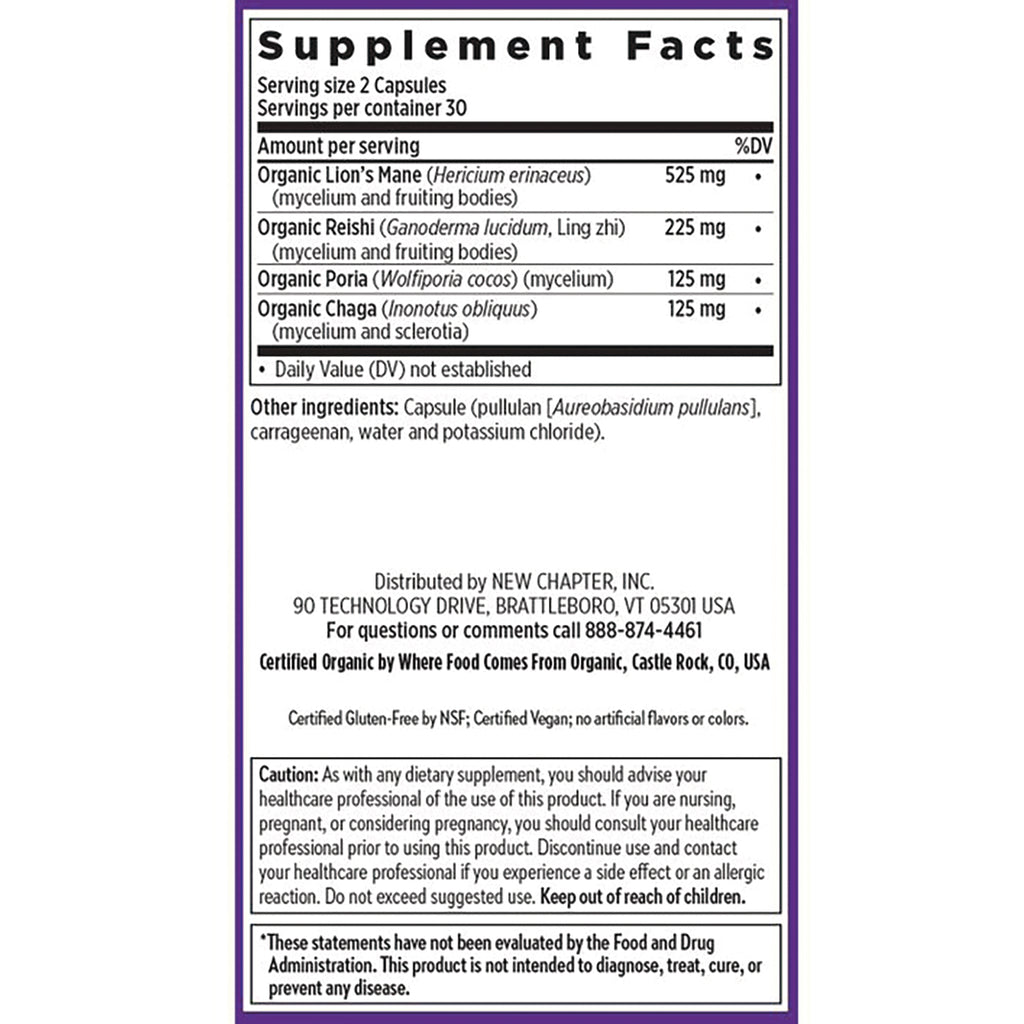 NWC267 | back label showing Supplement Facts, ingredient list, distributor details and caution box - Thumbnail